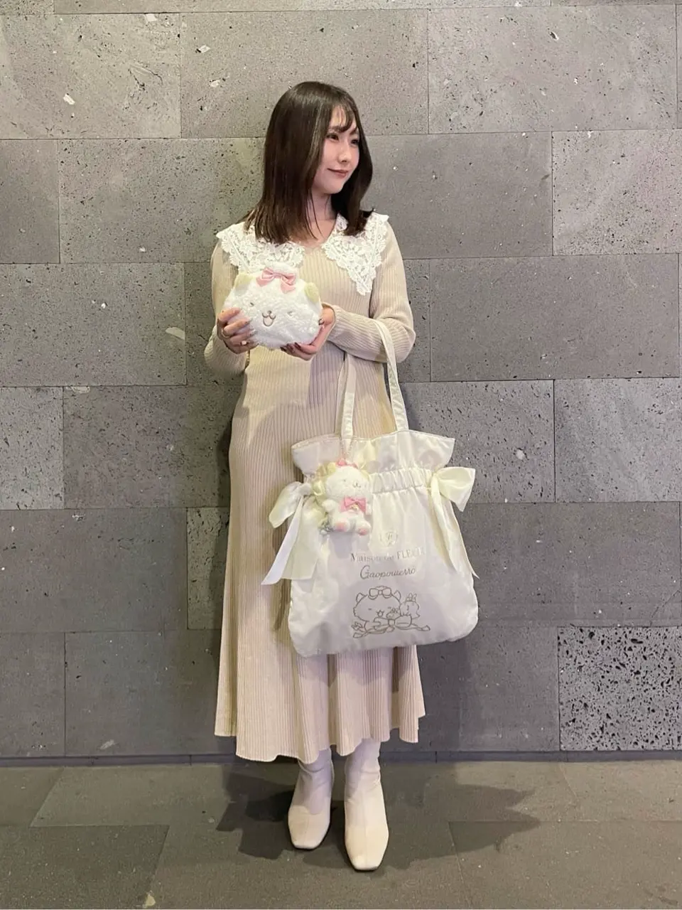 がおぱわるぅ ダブルリボントートバッグ/Maison de FLEUR（メゾン ド