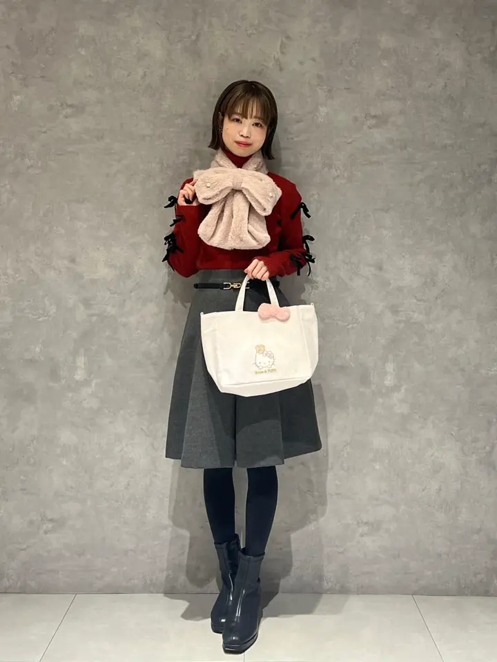 パールリボン付きファーティペット/Maison de FLEUR（メゾン ド