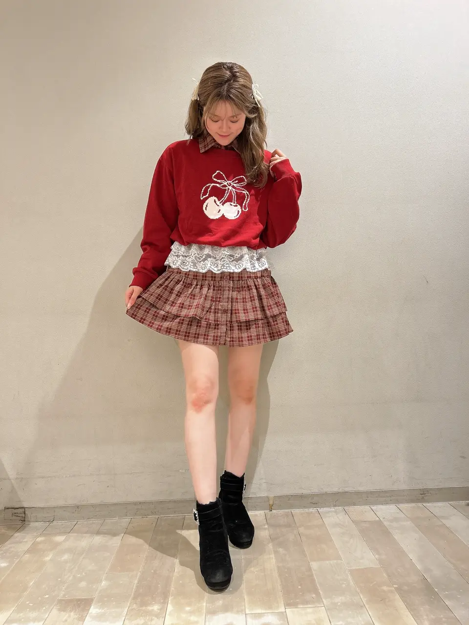 BODYLINE赤黒チェック平成フリルジャケット膝丈y2k燕尾3LロリNANA BODYLINE赤黒チェック平成フリルジャケット膝丈y2k燕尾3Lロリ