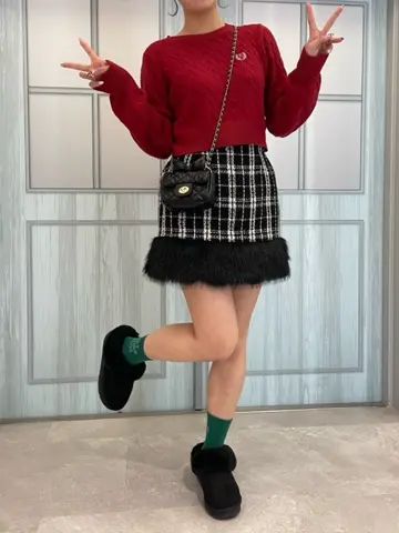 裾Fファー付ミニSK|ems excite | RETRO GIRL ONLINE STORE
