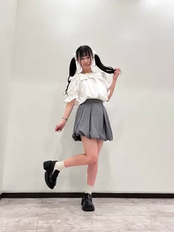 XGFSK36J2 シフォン異素材MIXキュロットプリーツスカート Ver2.0
