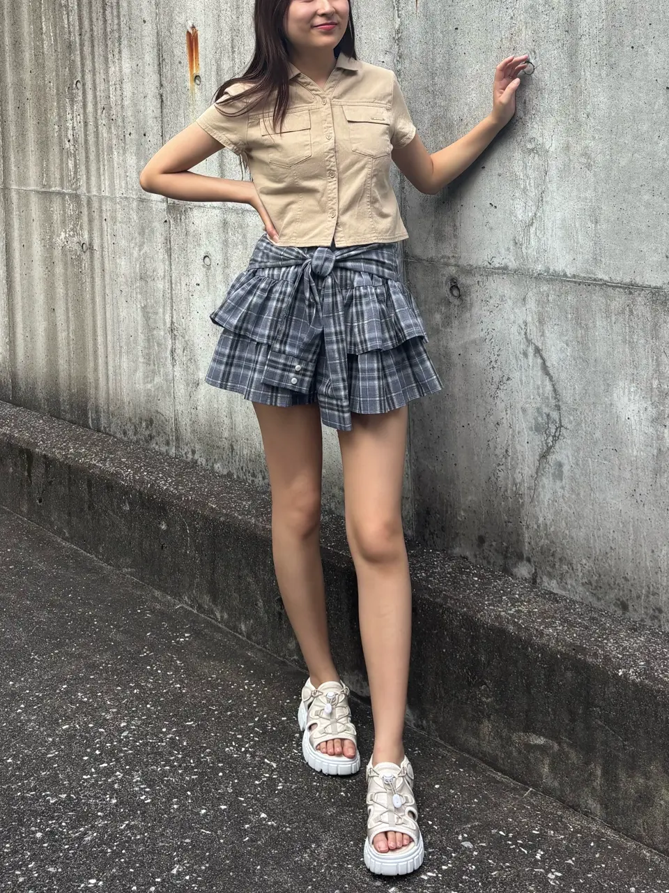 シャツ巻き風ミニSK|ems excite | RETRO GIRL ONLINE STORE