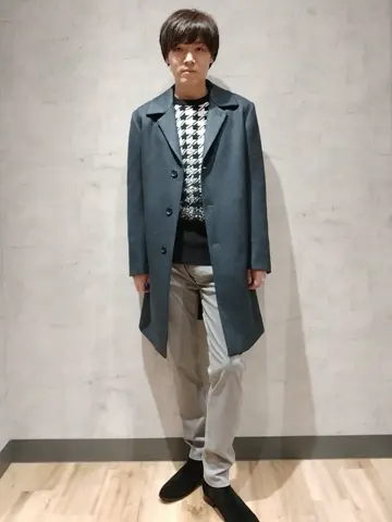 TETE HOMME｜ダウンファブリックステンカラーコート メンズ コート