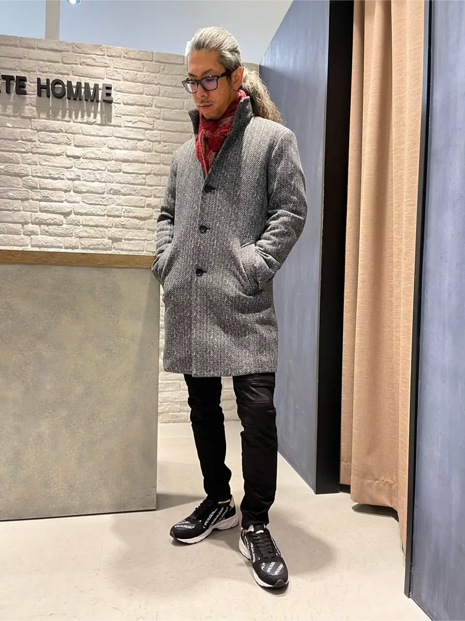 TETE HOMME｜ニットフリーススタンドカラーコート メンズ コート