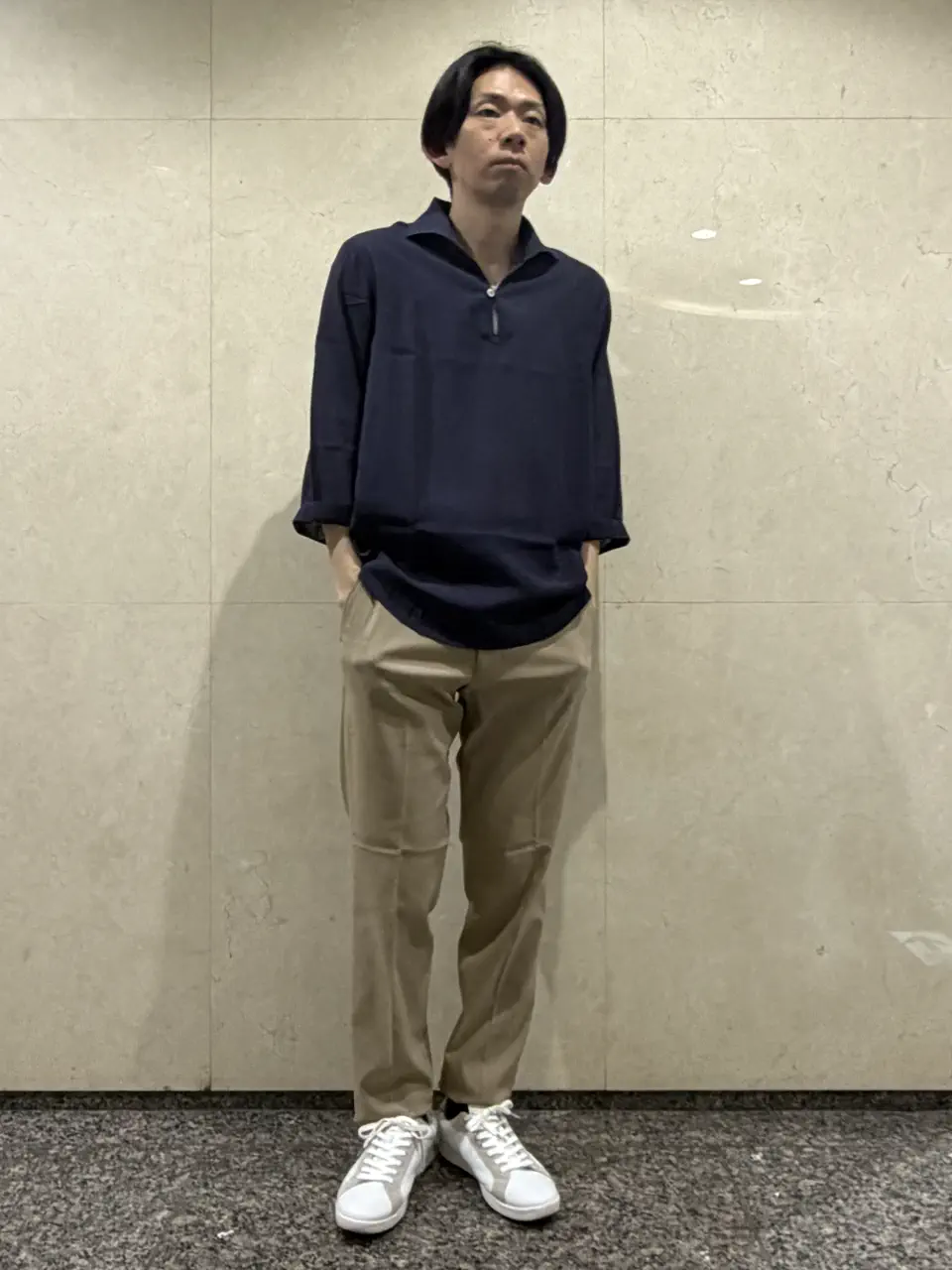 展開店舗限定】リネンライク ウォッシャブル スキッパーシャツ
