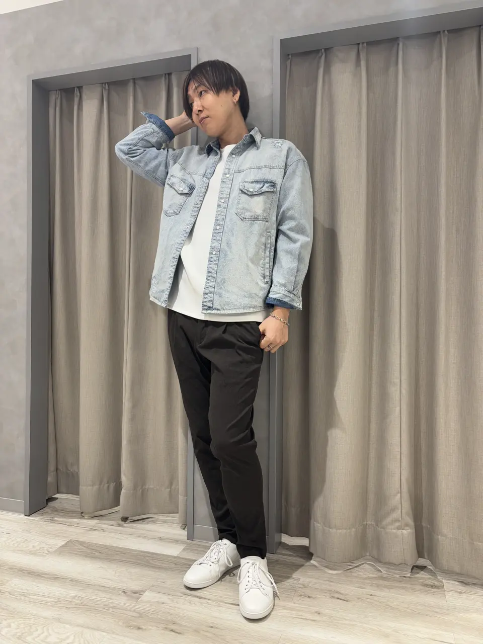 ダメージリペアデニムシャツ