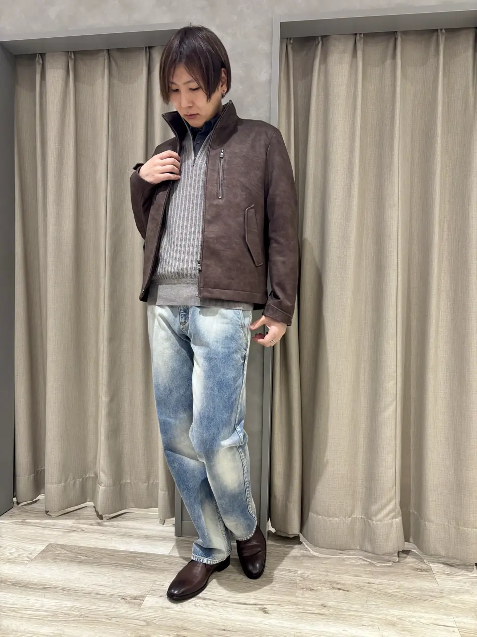 【NEW】テットオム（TETE HOMME）/【HALB】ヴィンテージ加工デニムパンツ HALB】ヴィンテージ加工デニムパンツ