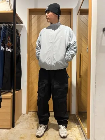 PACIFICTRAILハリントンジャケットXLオフホワイトブラック古着グランパ LHP｜WHITELAND/ホワイトランド/NYLON TRACK JACKET/ナイロン