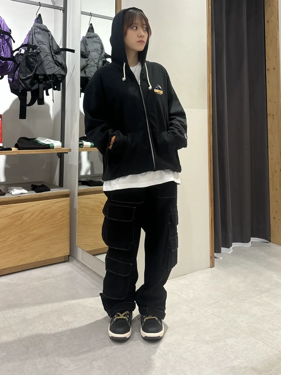 KENJI XLARGE スタジャン 黒/クリーム XLARGE 全3色 エクストララージ スタジャン OG VARSITY JACKET
