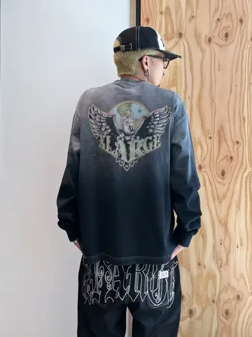 大人気 XLARGE EAGLE WINGS TO THE WORLD L/S TEE インパクト◎ XLARGE｜EAGLE WINGS TO THE WORLD L/S TEE 【XLARGE
