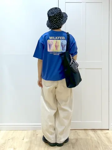 6XL相当・ミルクフェド・BOXロゴ刺繍・バックプリント・トラックジャケット Zip-Thru Logo Embroidery Regular Trucker Jacket | Coats