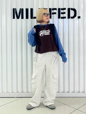 ミルクフェド MILKFED.♡キャメル ダッフル♡Mサイズ(クリーニング済☺︎︎︎︎) MILKFED ミルクフェド レディース CALIFORNIA 1995 FOOTBALL