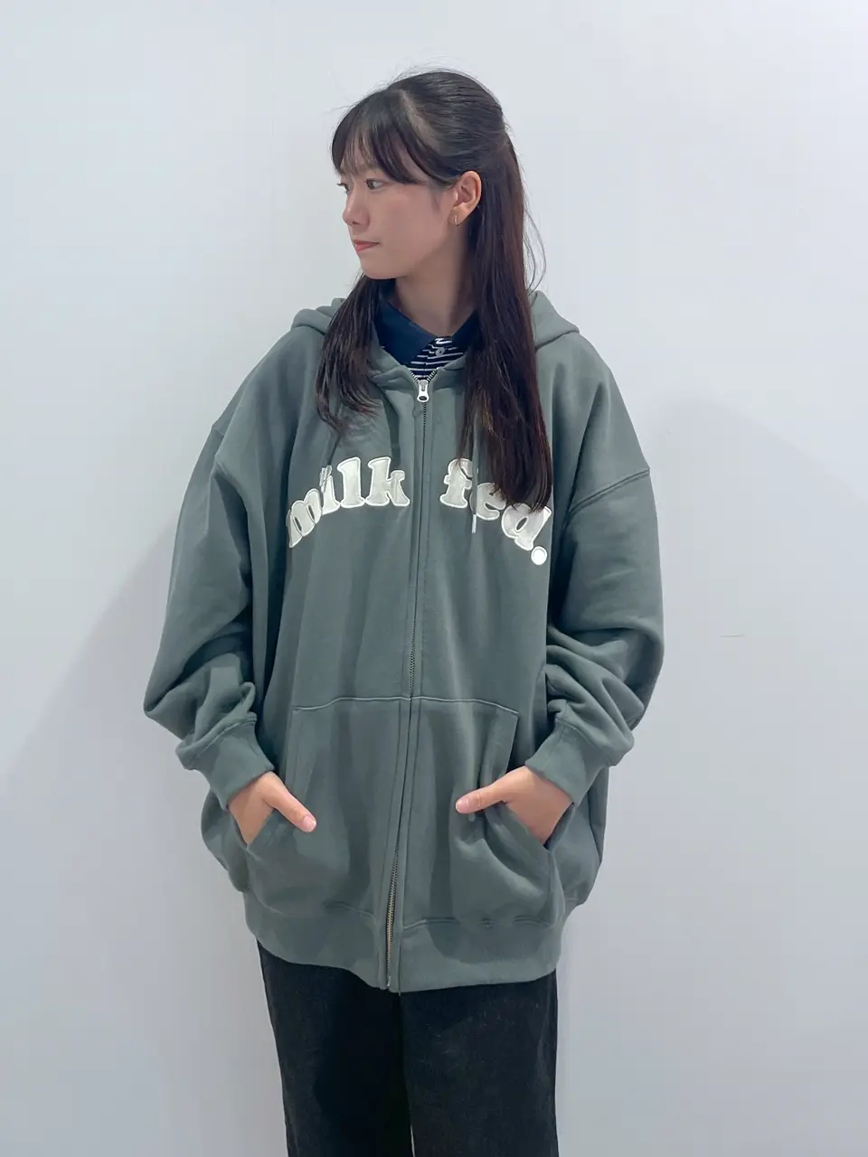 MILKFED. ブラウン フルジップパーカーone size MILKFED. ブラウン フルジップパーカーone size