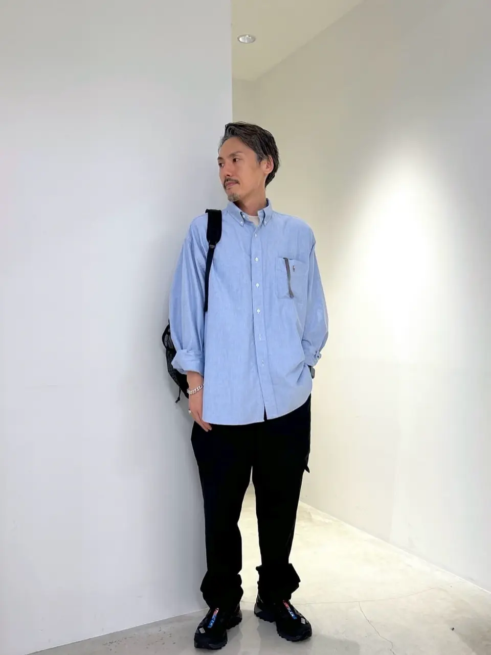 CRANK／ストライプPOLO ロングスリーブ POLAR SKATE CO.（ポーラー スケート カンパニー）