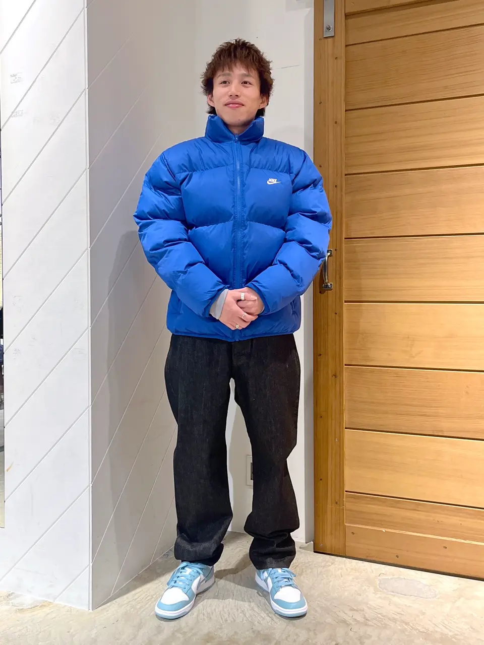 Nike 青 ダウンジャケットリバーシブルKaz Nike 青 ダウンジャケットリバーシブルKaz様専用