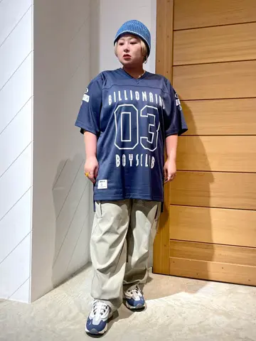 BILLIONAIRE BOYS CLUB フットボールシャツ CURVE LOGO FOOTBALL JERSEY B0015JK007: フットボールTシャツ