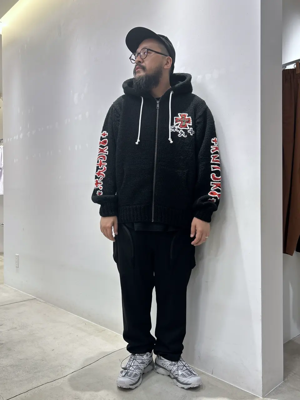 RICE NINE TEN/ライスナインテン/HAND KNITTED SK8 ZIP HOODIE HKN-SK8