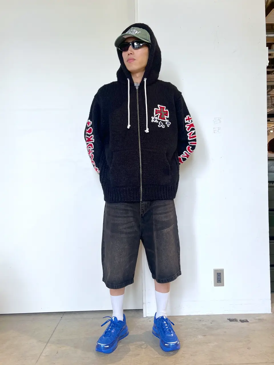 RICE NINE TEN/ライスナインテン/HAND KNITTED SK8 ZIP HOODIE HKN-SK8
