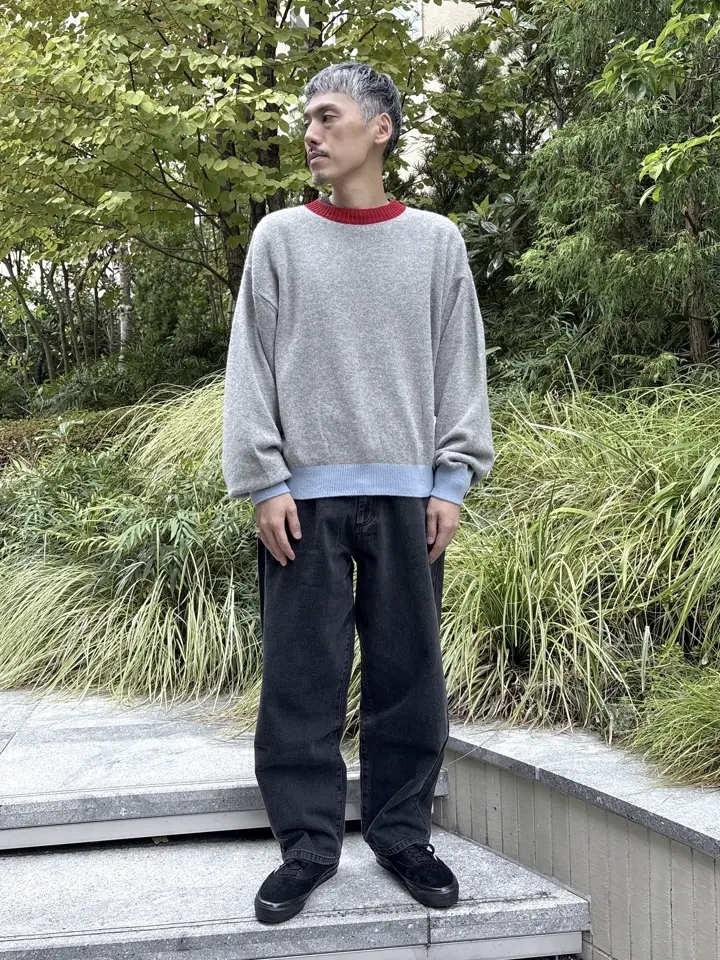 gimcontext/ジム コンテキスト/Color Blocked Cashmere Crew Neck