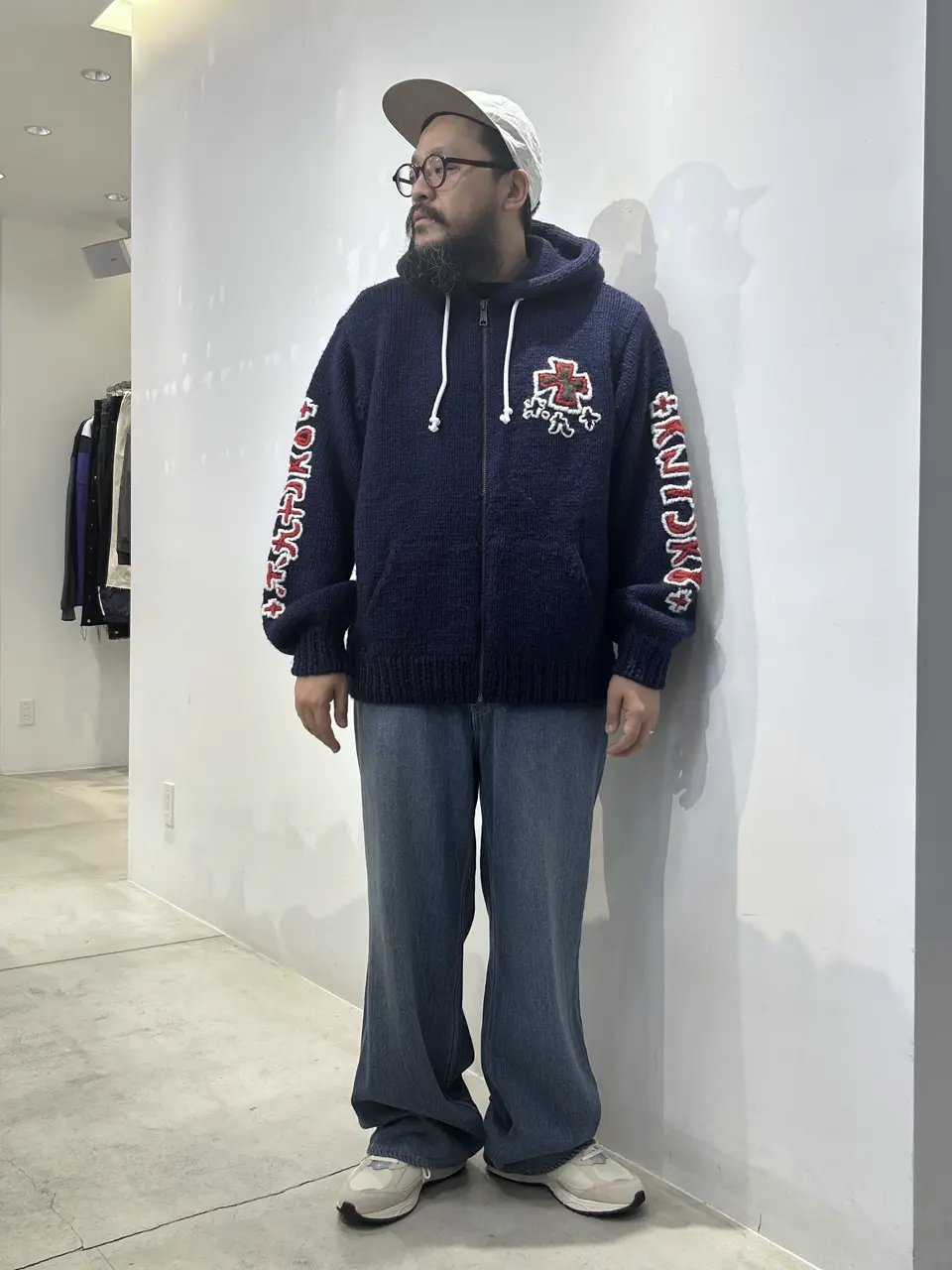 RICE NINE TEN/ライスナインテン/HAND KNITTED SK8 ZIP HOODIE