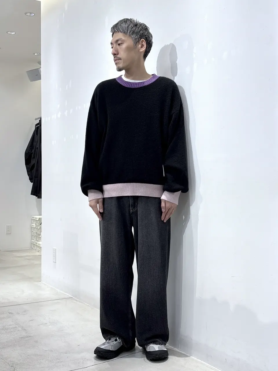 gimcontext/ジム コンテキスト/Color Blocked Cashmere Crew Neck