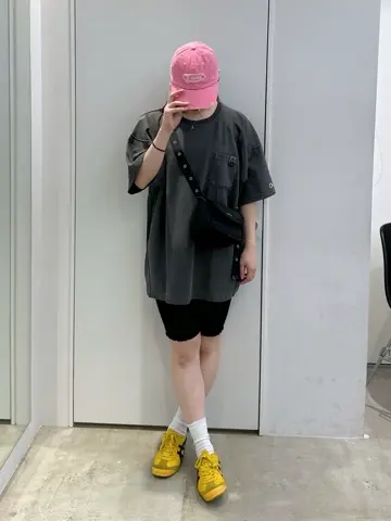 X-girl × Champion REVERSE WEAVE R PIGMENT DYED POCKET S/S