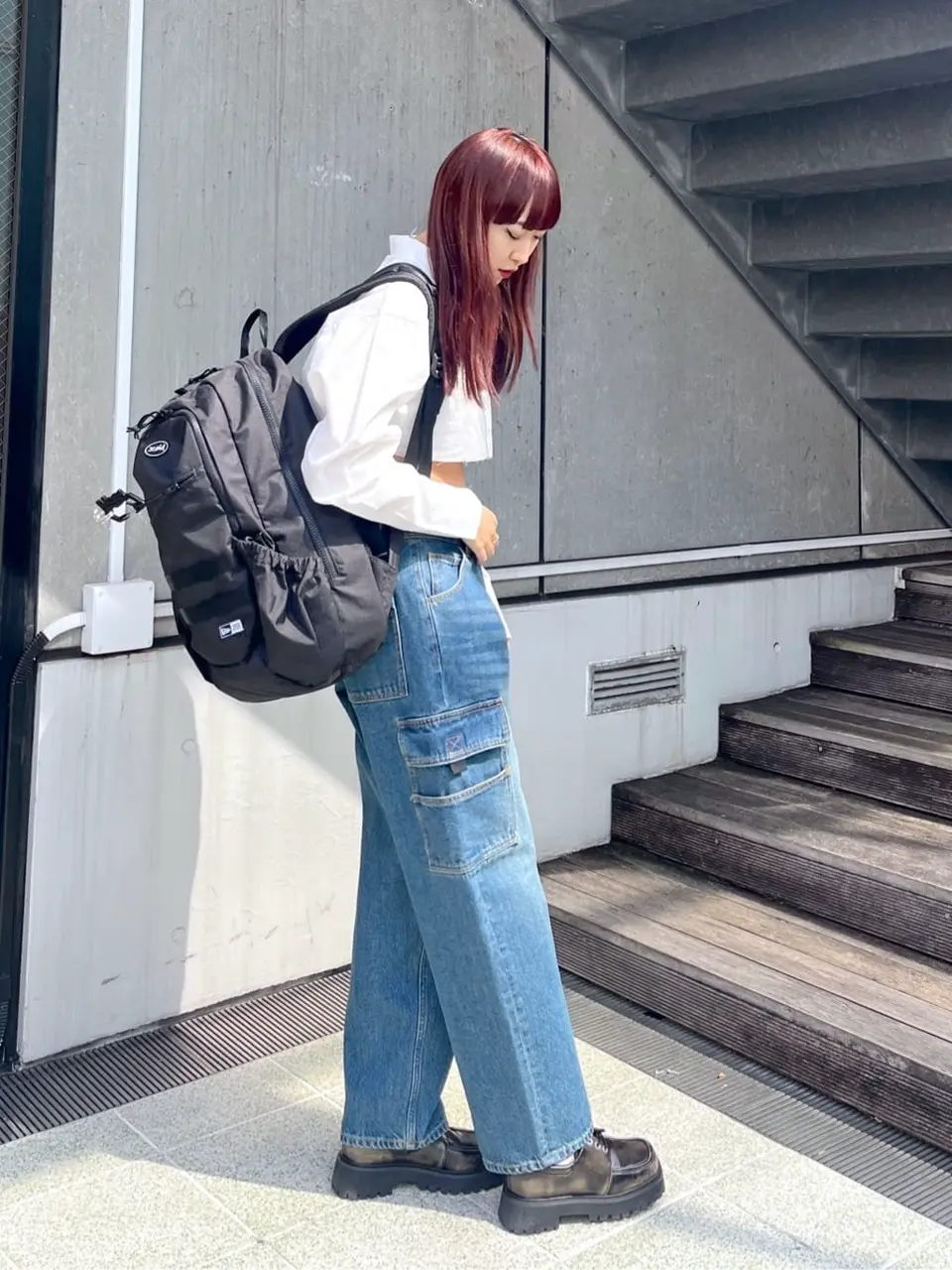 専用　きゅるりん様　平成女児　森ガール　リュック　グレー　Y2K ドット柄 リュック グレー 平成レトロ 平成女児 森ガール y2k