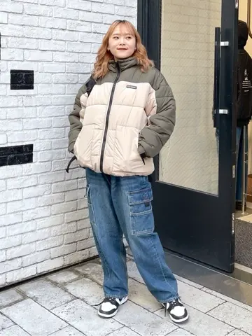 ⭐︎tiffaX-girl フライトJKT N3B カーキ AMBIDEX Store △AMOSSAミラノリブパフスリーブ カーディガン(F