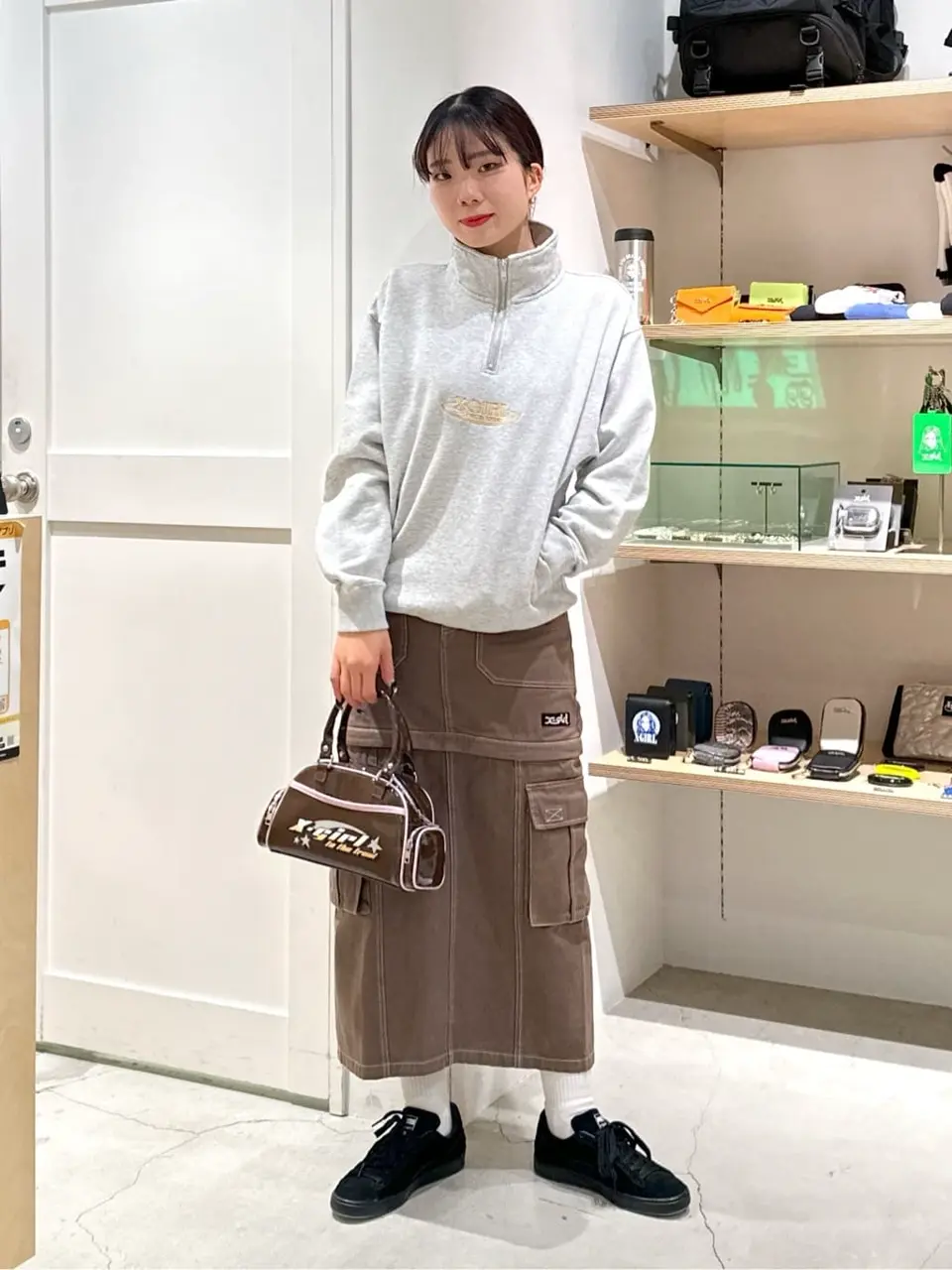 OVAL LOGO HALF ZIP SWEAT TOP X-girl – calif（カリフ）公式サイト