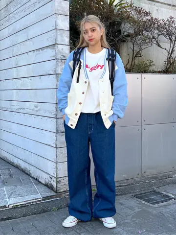 C-girl チェリーデニムプリーツミニスカート【ライトブルー】