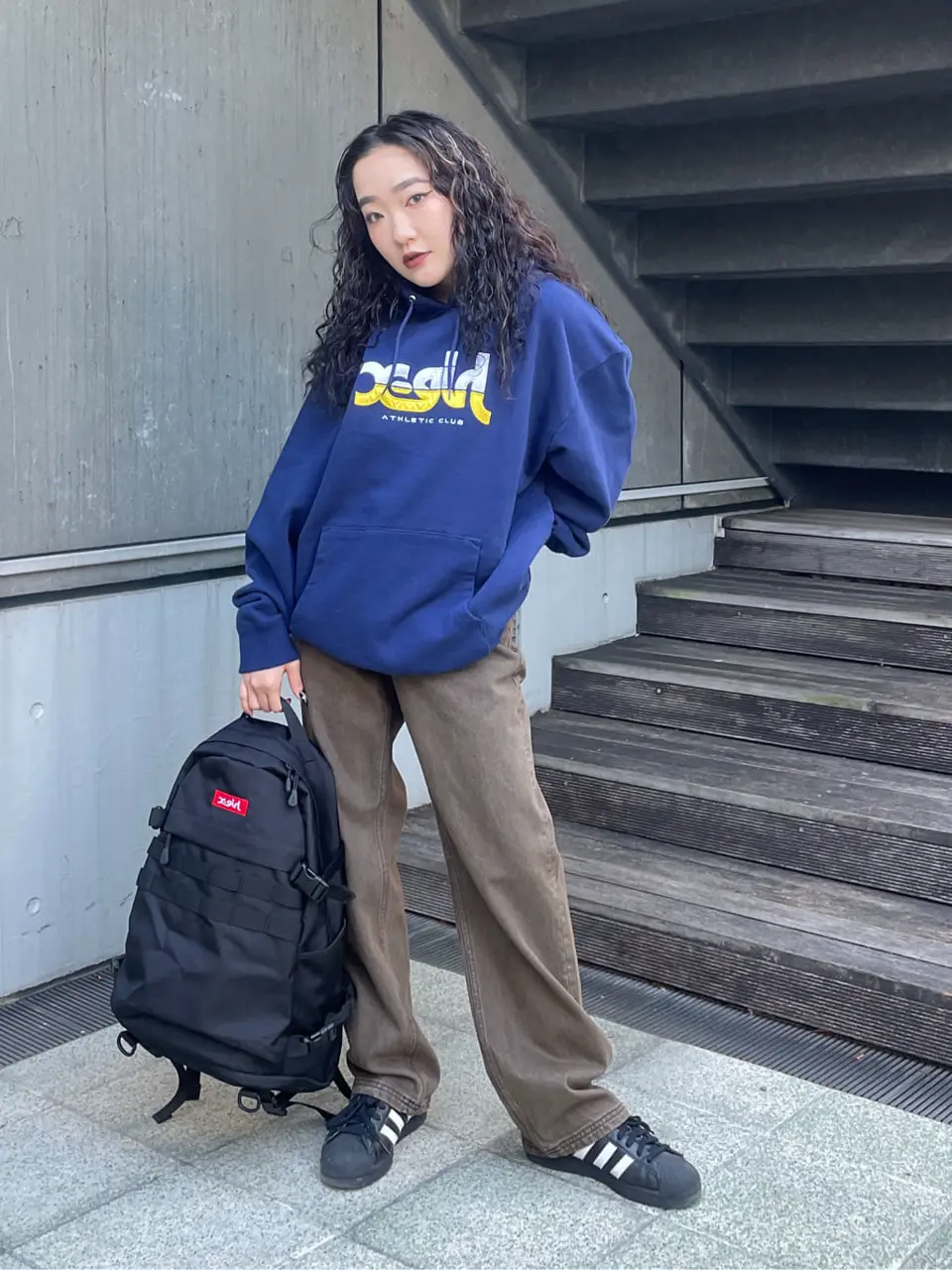 【X-girl】ミルズロゴ　リュック 定番｜MILLS LOGO ADVENTURE BACKPACK（バックパック/リュック