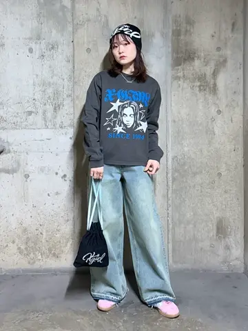 STAR AND FACE LOGO FADED L/S TEE – calif（カリフ）公式サイト
