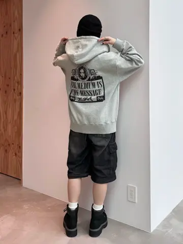 VINTAGE LABEL FACE LOGO ZIP UP SWEAT HOODIE – calif（カリフ