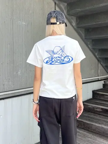 【公式/デッドストック】Arkangelロゴ レディース スキニーT S エックスガール X-girl エンジェルロゴ ショートスリーブTシャツ