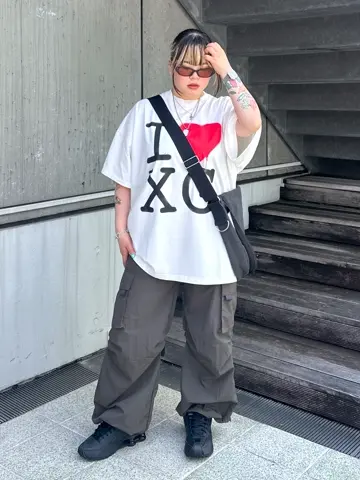 トップス X-girl I LOVE XG BIG TEE DRESS WHITE X-girl】STENCIL I LOVE XG LOGO S/S BIG TEE DRESS Tシャツ