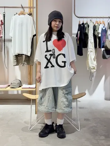 トップス X-girl I LOVE XG BIG TEE DRESS WHITE STENCIL I LOVE XG LOGO S/S BIG TEE DRESS – calif（カリフ