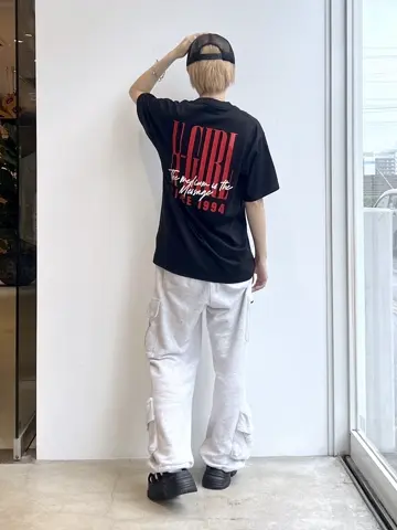 ラディカルフィットネス ウエスト刺繍ロゴ 黒赤グレーボーダーデザインコンビパンツ DRAGON REFLECTOR LOGO FIT PANTS - GRAY – STIMIRON