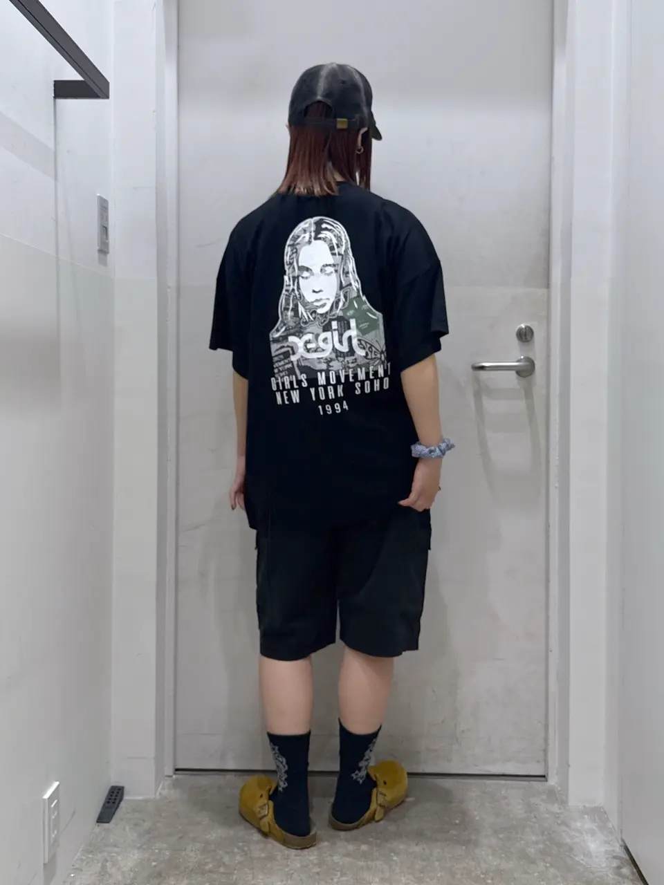 早い者勝ち X-girl COLLAGE CAMO FACE S/S BIG TEE DRESS 0-