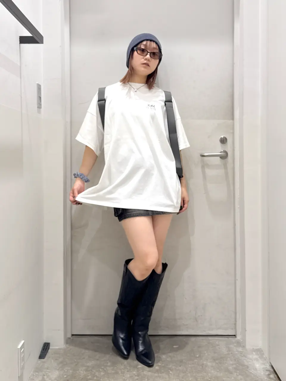 早い者勝ち X-girl COLLAGE CAMO FACE S/S BIG TEE DRESS 0-