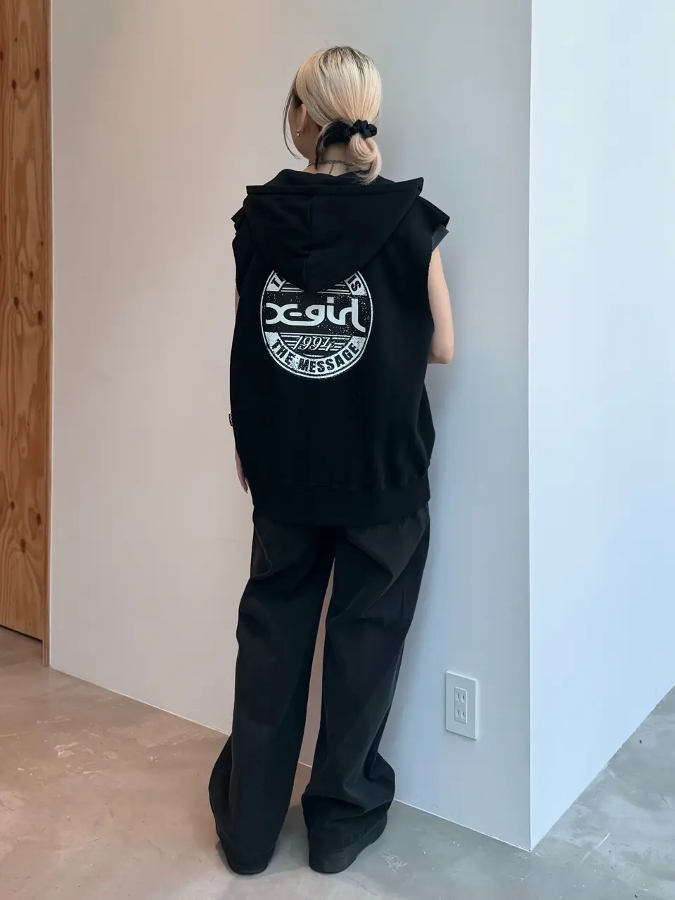 DISTRESSED CIRCLE LOGO ZIP UP SWEAT VEST – calif（カリフ
