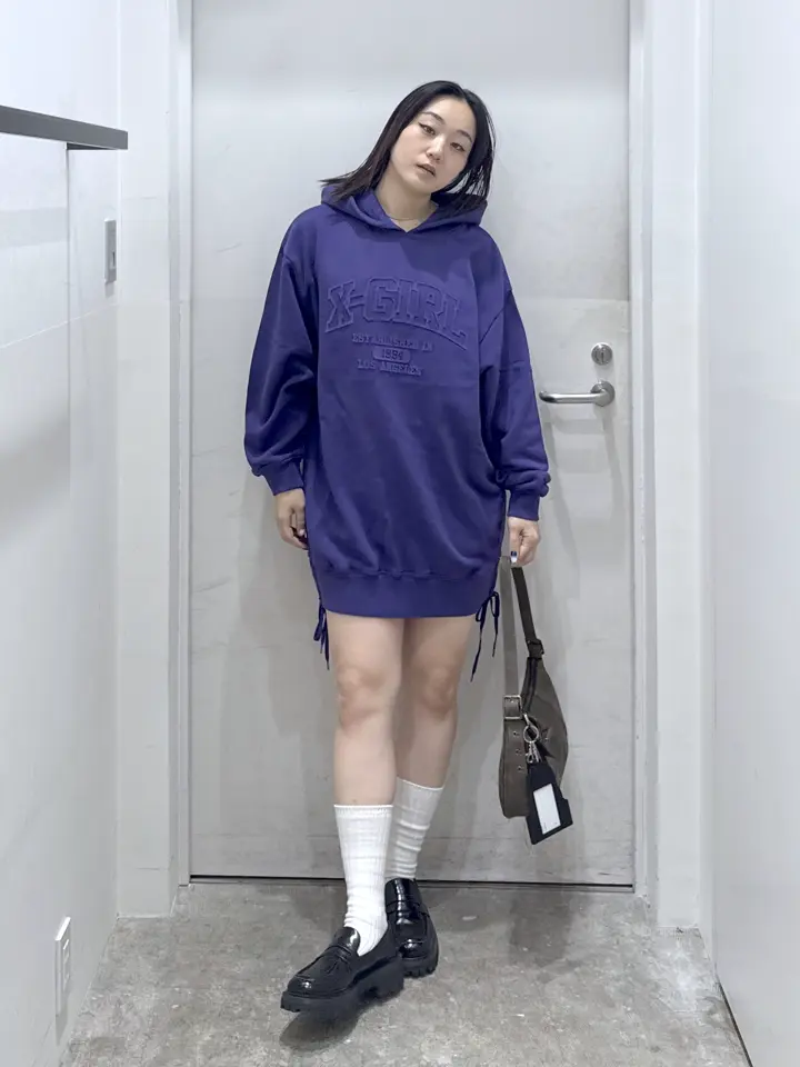 X-girl 送料込み9,000円 X-girl パーカー MIX LOGO ＆ FACE FADED ZIP UP SWEAT HOODIE