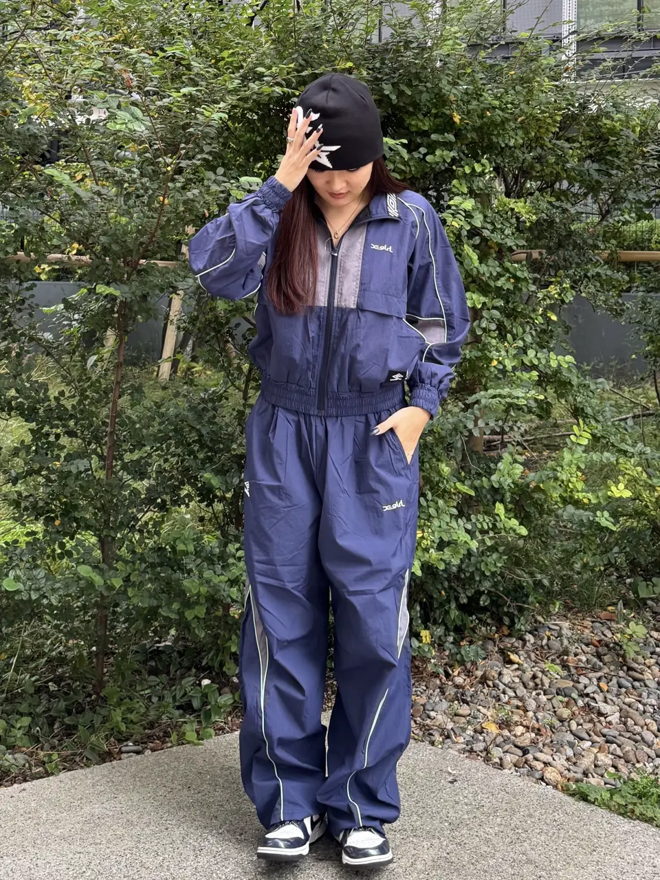 トップス Yumi 5分袖クルーネックニットトップス