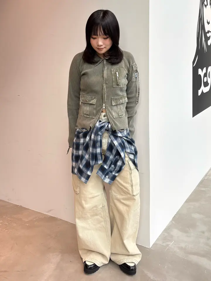 DISTRESSED WOVEN MIX ZIP UP TOP – calif（カリフ）公式サイト