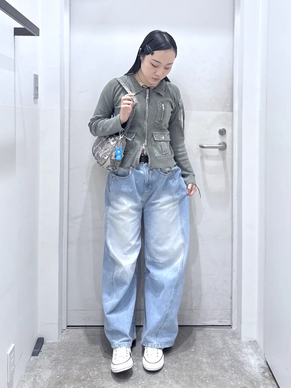 DISTRESSED WOVEN MIX ZIP UP TOP – calif（カリフ）公式サイト