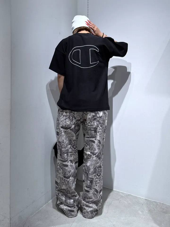 Champion for X-girl REVERSE WEAVE FACE LABEL S/S TEE – calif