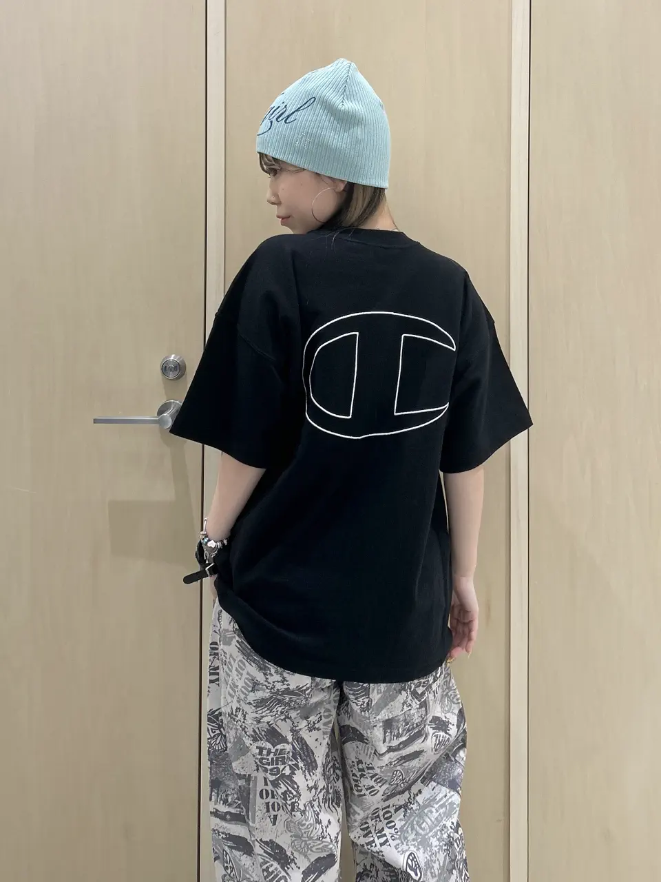 Champion for X-girl REVERSE WEAVE FACE LABEL S/S TEE – calif