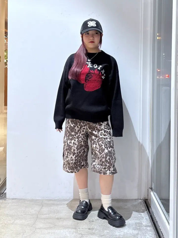 X-girl / STRAWBERRY AND LOGO JACQUARD KNIT TOP – calif（カリフ