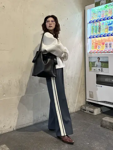 美品 ローズバッド サイドラインパンツ 裾ファスナー付き