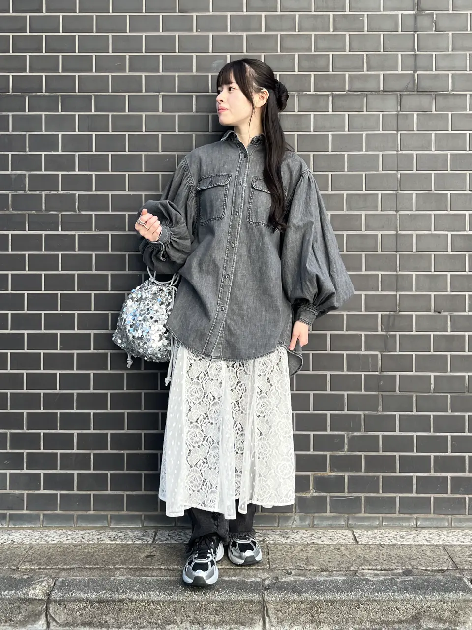 シャツ (GENE HEAVENS)VOLUME SLEEVE DENIM SHIRT WITH STUDS GENE HEAVENS/VOLUME SLEEVE DENIM SHIRT WITH STUDS – calif