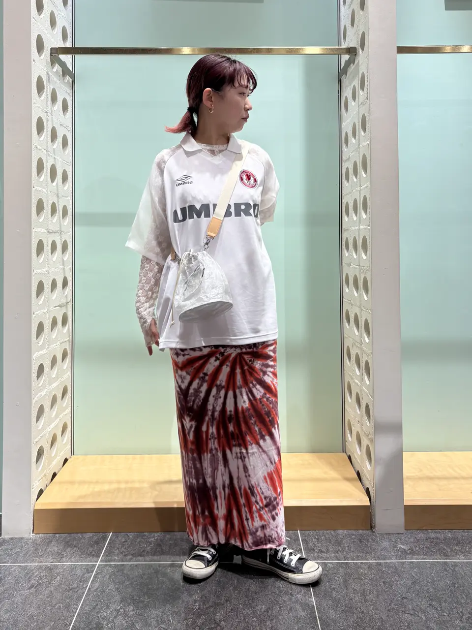m*】様 UMBRO×ROSE BUD/ORGANZA SLEEVE UMBRO×ROSE BUD/SEE-THROUGH SLEEVE GAME SHIRT – calif(カリフ
